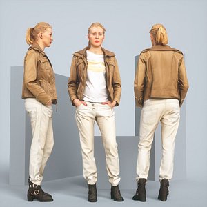 3D realistic blonde leather jacket