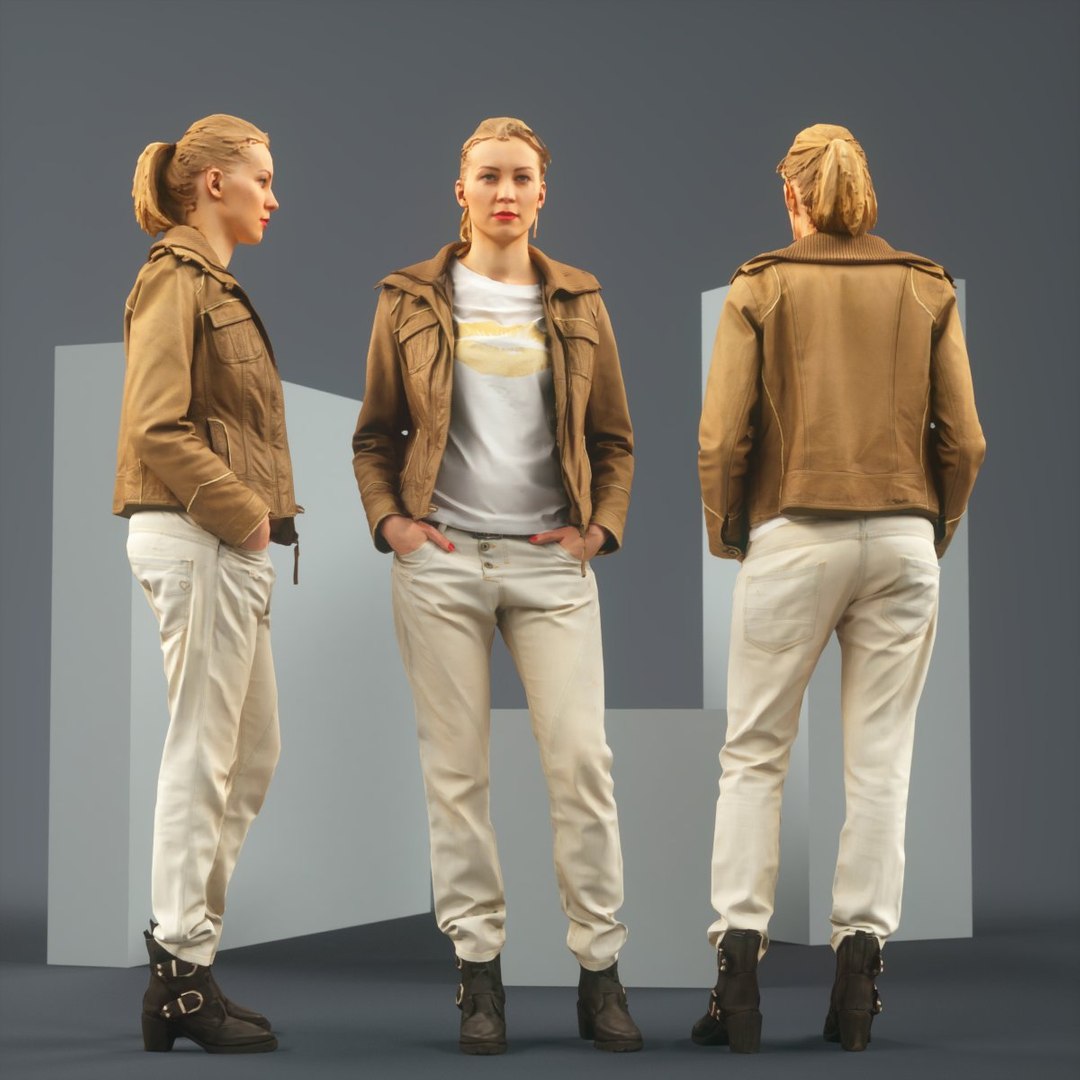 3D realistic blonde leather jacket - TurboSquid 1451583