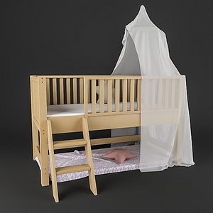 3d canopy bed kids model