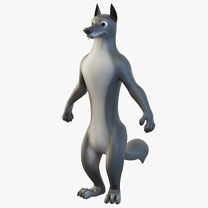 Cartoon Wolf Character 3D model