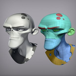 3D model Cartoon character zombie base mesh