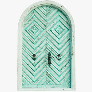 3D Antique Wooden Doubledoors White - PBR