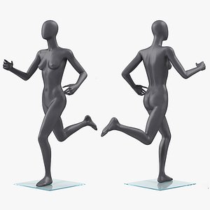 female dark grey mannequin 3D model