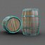 Realistic Low Poly Barrel