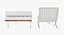Knoll White Leather Barcelona Chair Couch and Stool Ottoman Set