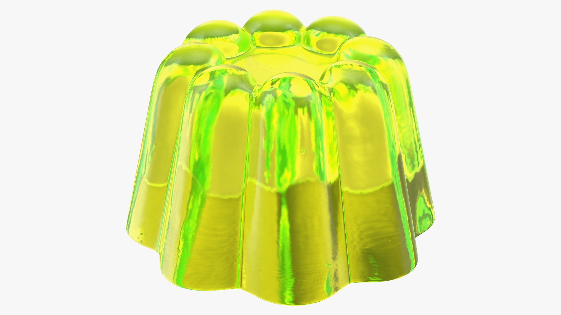 Yellow Vanilla Jelly Pudding 3D model preview