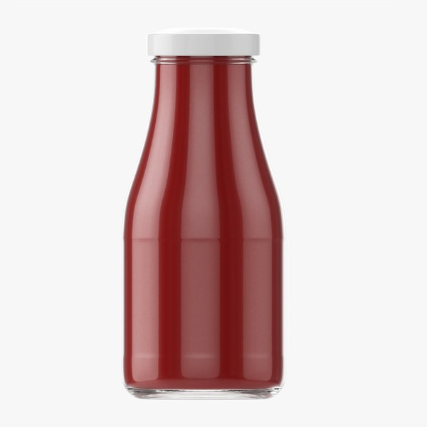 3D Barbecue sauce in glass bottle 01