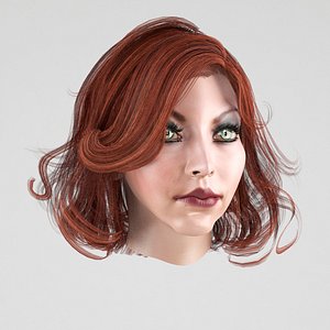 female hair 3 colors 3D