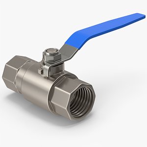 3D Blue Metal Valve model