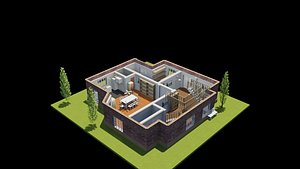 3D furnish floor house interiors model