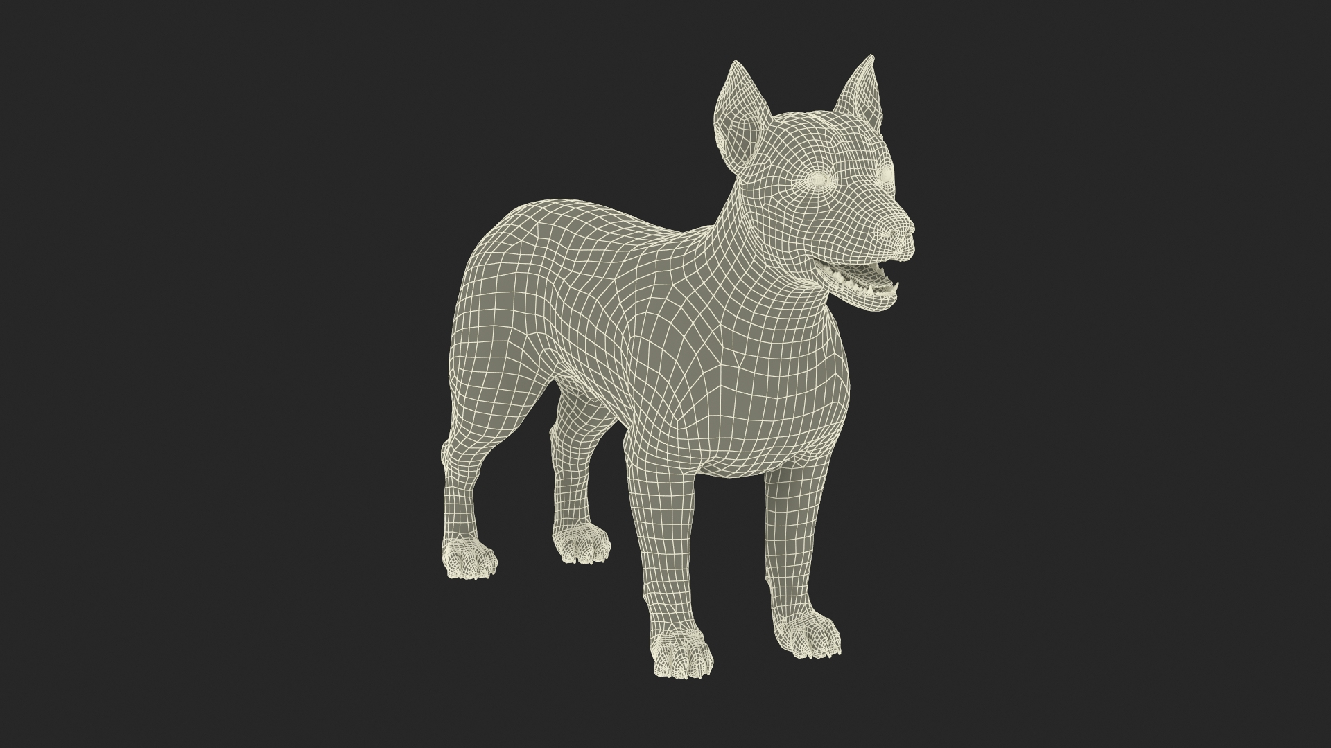3D Model Mongrel Dog Dark Standard Pose - TurboSquid 2413242