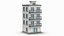 Cartoonish Apartment Building Low Poly 3D Bundle 3D model