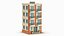 Cartoonish Apartment Building Low Poly 3D Bundle 3D model