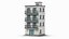 Cartoonish Apartment Building Low Poly 3D Bundle 3D model