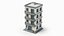 Cartoonish Apartment Building Low Poly 3D Bundle 3D model
