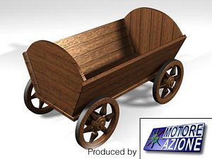 old wooden cart 3d max