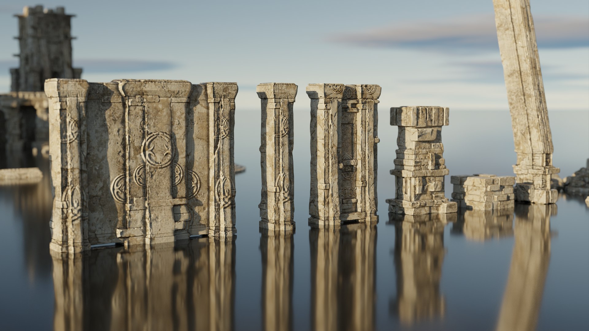 Ancient Temple - Ultimate - Old Ruins - 3D Kitbash Asset Pack Model ...