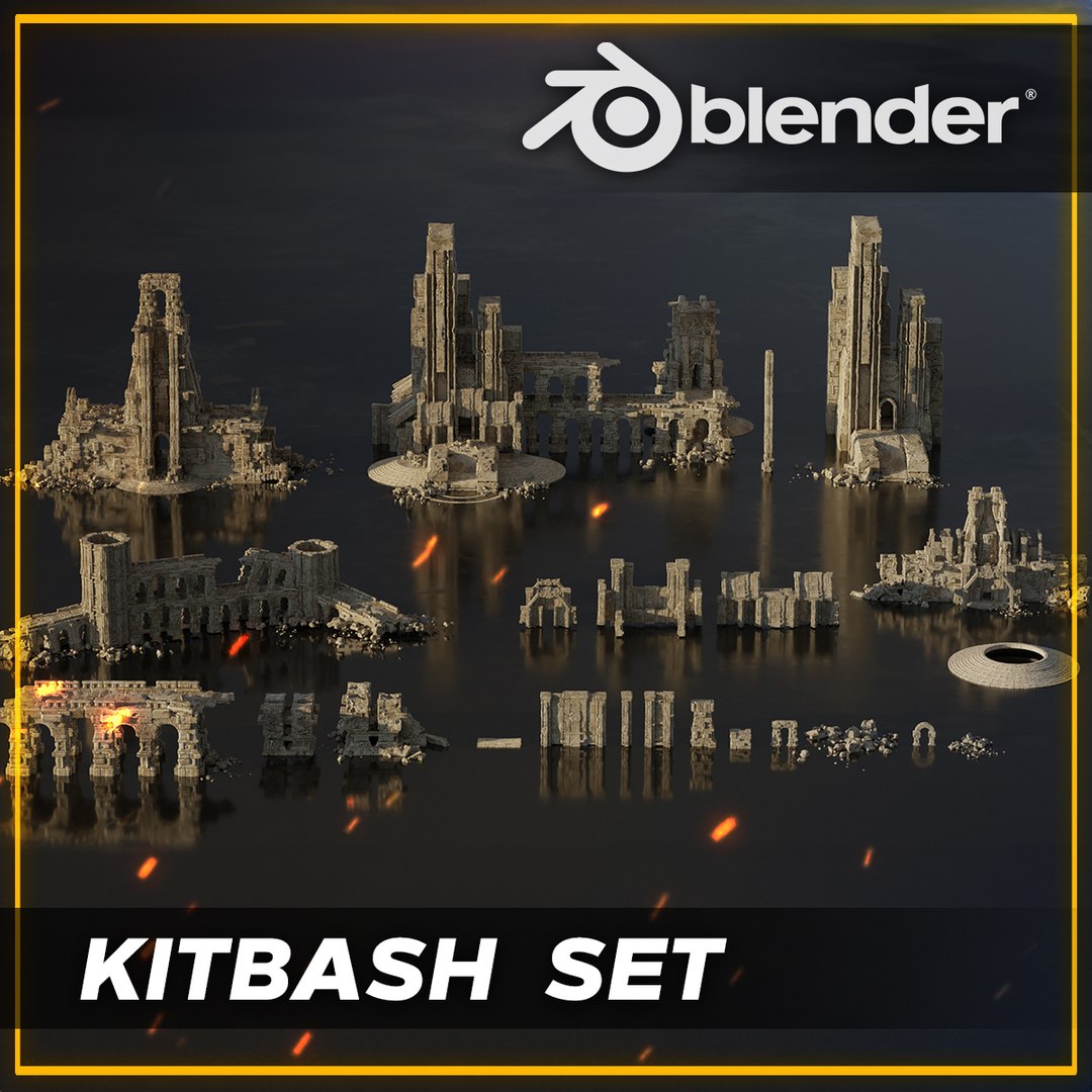 Ancient Temple - Ultimate - Old Ruins - 3D Kitbash Asset Pack Model ...