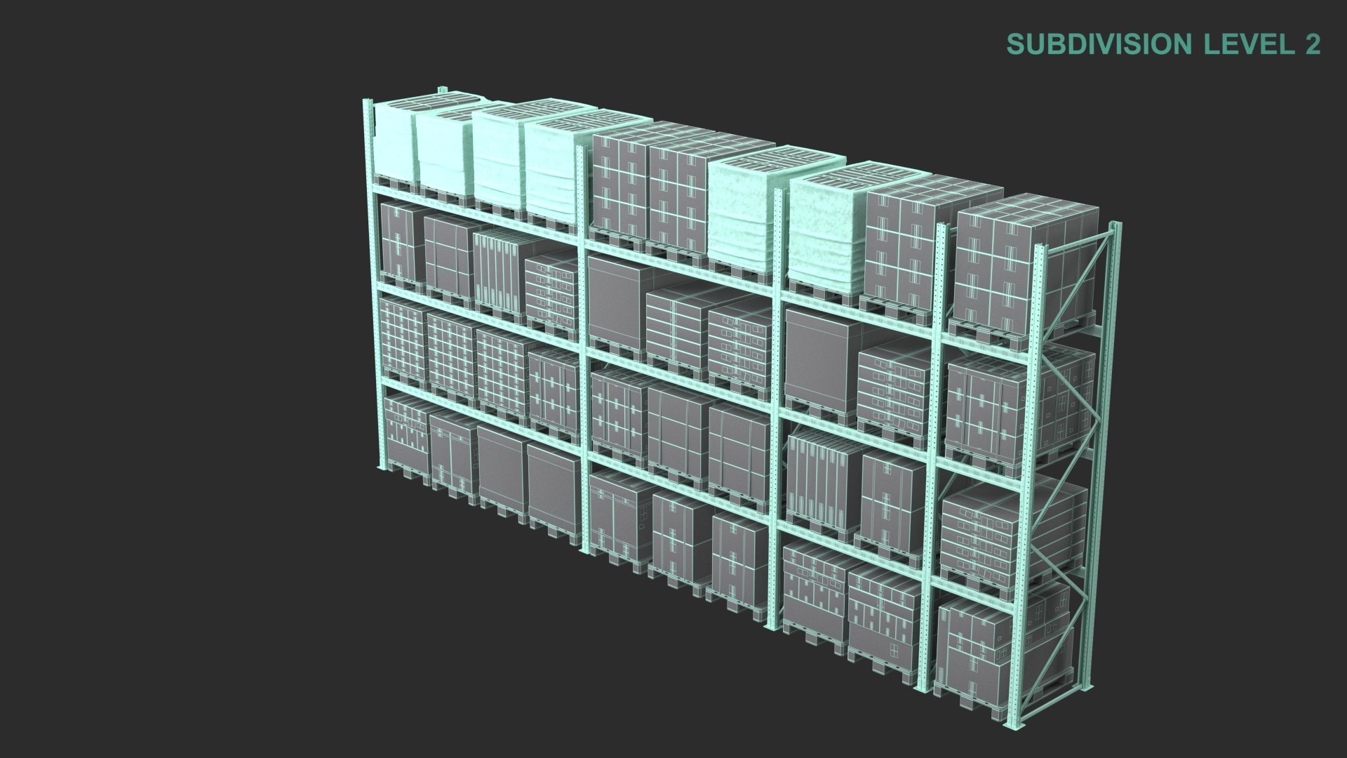 Warehouse Shelf With Pallets model https://p.turbosquid.com/ts-thumb/SB/EYHZzK/DS/wireframe0003/jpg/1668775843/1920x1080/fit_q87/b1fc7e91071ca300a6991625ba25db4a6f09ccbd/wireframe0003.jpg