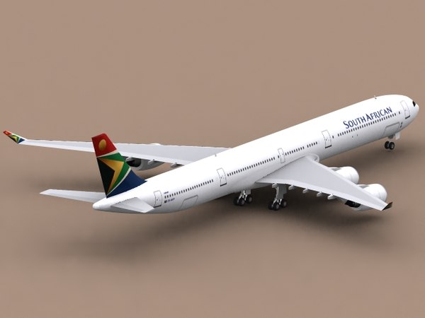 エアバスA340-600南アフリカ航空3Dモデル - TurboSquid 235784