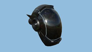 3D SciFi Helmet 01 - Black - Character Design Fashion