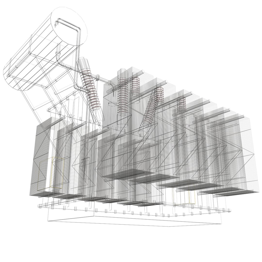 3d Model Of Voltage Electrical Transformer