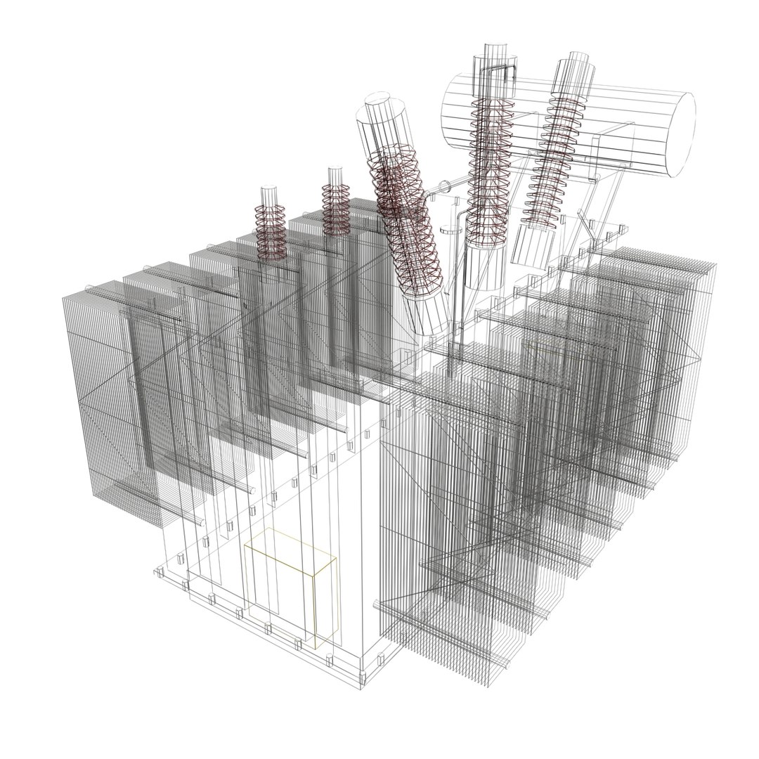 3d Model Of Voltage Electrical Transformer