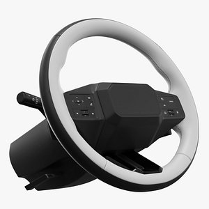 Car Steering Wheel with Integrated Controls 3D model