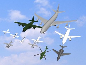 3ds plane military helicopter
