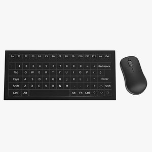 3D PC Keyboard with Mouse