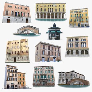 Realistic Italian City Old Buildings Game Collection