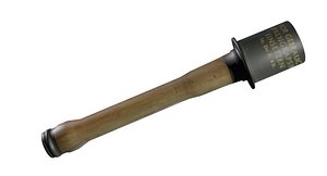 3D World War 2 German Hand Grenade Stielhandgranate model