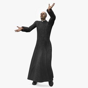 3D Catholic Priest Rigged for Maya model