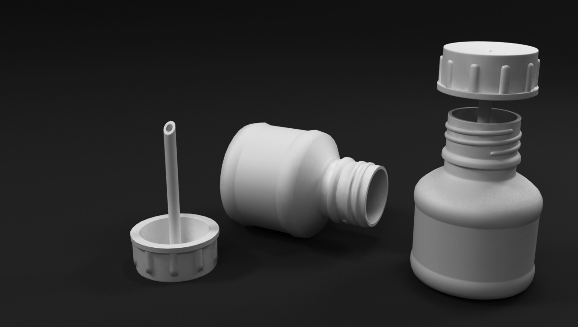 Bottle Ink 3d Model