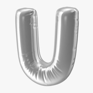 Foil Balloon Letter U Silver