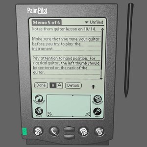 Palm Pilot (1996) by Jeff Hawkins and Palo Alto Design Group