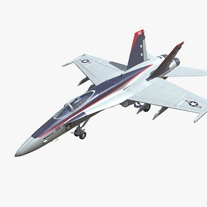 FA-18 Hornet Jet Fighter Aircraft Low-poly 3D