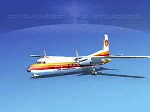 fairchild f-27 fokker 3d model