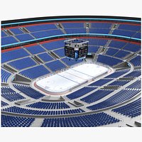 Detailed Hockey Rink With Bleachers