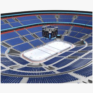 Detailed Hockey Rink With Bleachers