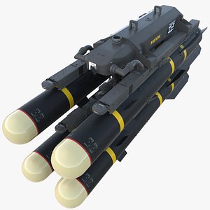 AGM-114L Hellfire with M299 Launcher 3D model