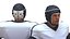 Uniform Black Man Football Player with Rugby Helmet Rigged for Maya