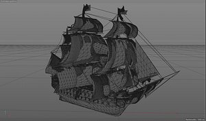 3d model old ship hms victory