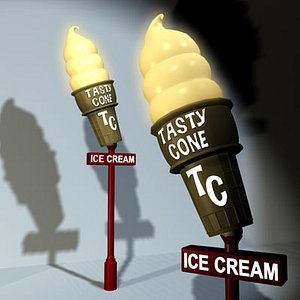 icecream cone sign 01 3ds