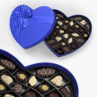 Heart Chocolate Gift Box with Assorted Truffles Blue