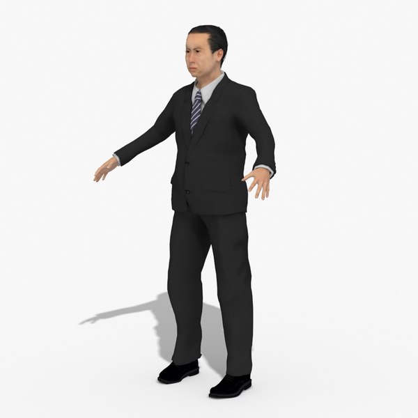 3D Asian Business Man Suit Executive Male RIGGED