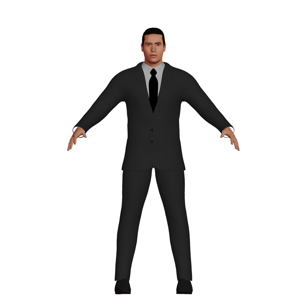 3D adult man asian suit model - TurboSquid 1664342