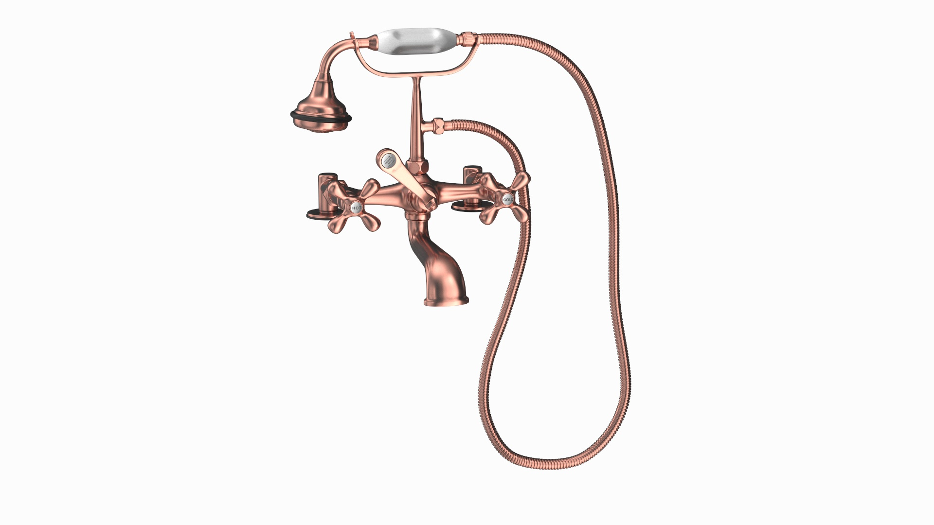 3D Copper Bath Shower Mixer Tap With Shower Model TurboSquid 2100718