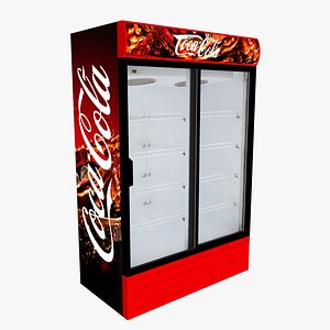 coca-cola fridge sliding doors 3D