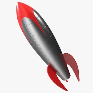 Retro Space Rocket Red